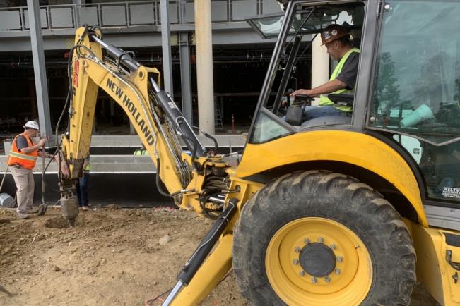 guy operating a tractor